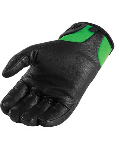 GUANTES  MOTO ICON PIEL KONFLICT STEALTH VERDES