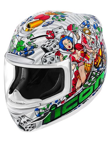 CASCO ICON AIRMADA GOOD LUCKY LID 2 BLANCO