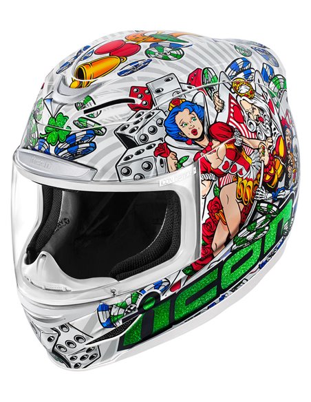 CASCO ICON AIRMADA GOOD LUCKY LID 2 BLANCO