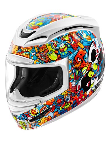 CASCO ICON AIRMADA DOODLE BLANCO