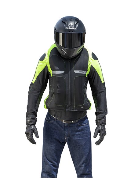 CHAQUETA DE MOTO CON AIRBAGS VENTED NEGRA/FLUOR