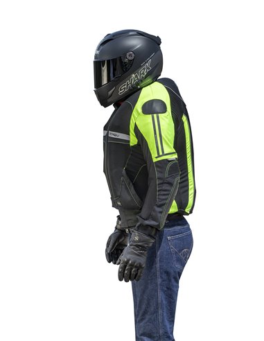 CHAQUETA DE MOTO CON AIRBAGS VENTED NEGRA/FLUOR