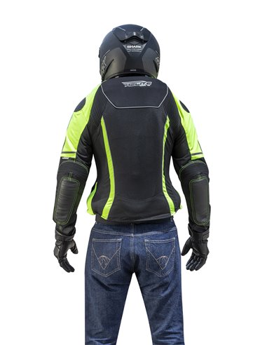 CHAQUETA DE MOTO CON AIRBAGS VENTED NEGRA/FLUOR