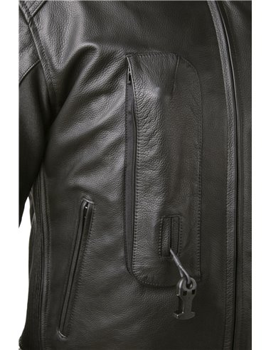CHAQUETA DE MOTO PIEL CON AIRBAGS ROADSTER NEGRA