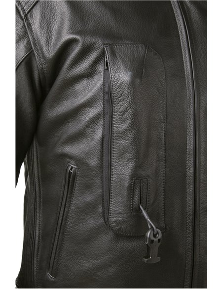 CHAQUETA DE MOTO PIEL CON AIRBAGS ROADSTER NEGRA