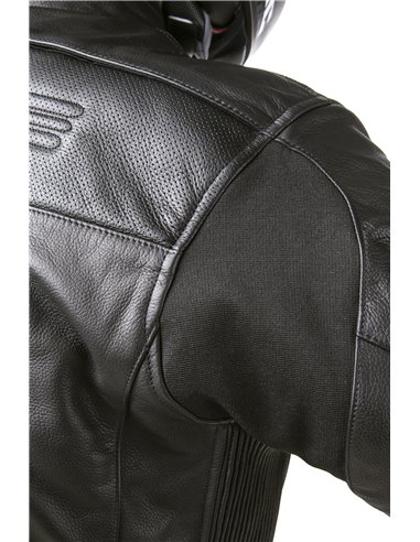 CHAQUETA DE MOTO PIEL CON AIRBAGS ROADSTER NEGRA