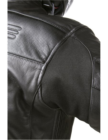 CHAQUETA DE MOTO PIEL CON AIRBAGS ROADSTER NEGRA