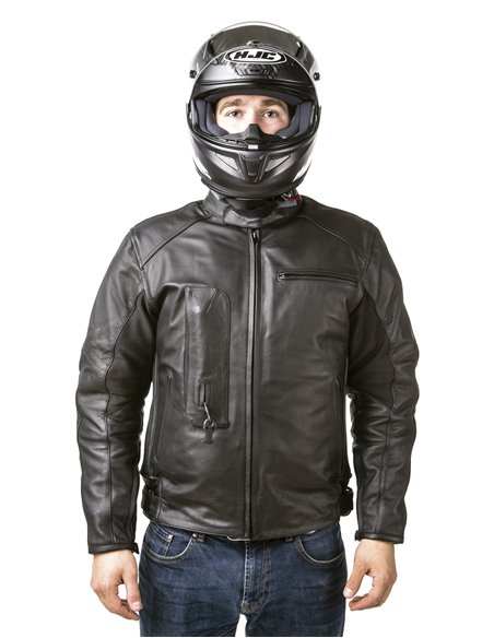 CHAQUETA DE MOTO PIEL CON AIRBAGS ROADSTER NEGRA