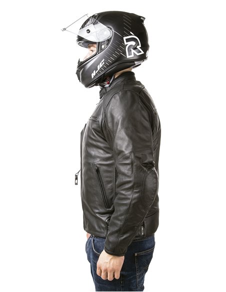 CHAQUETA DE MOTO PIEL CON AIRBAGS ROADSTER NEGRA