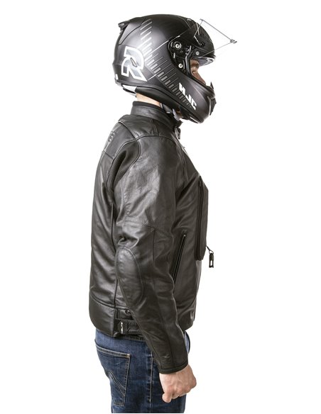 CHAQUETA DE MOTO PIEL CON AIRBAGS ROADSTER NEGRA