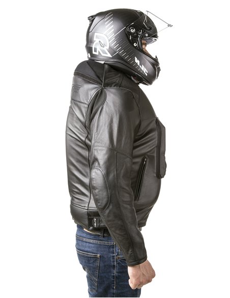 CHAQUETA DE MOTO PIEL CON AIRBAGS ROADSTER NEGRA