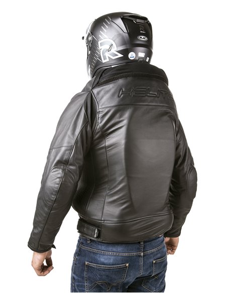 CHAQUETA DE MOTO PIEL CON AIRBAGS ROADSTER NEGRA
