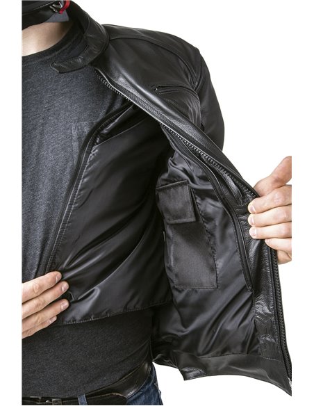 CHAQUETA DE MOTO PIEL CON AIRBAGS ROADSTER NEGRA