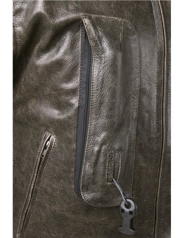 CHAQUETA DE MOTO PIEL CON AIRBAGS ROADSTER MARRON