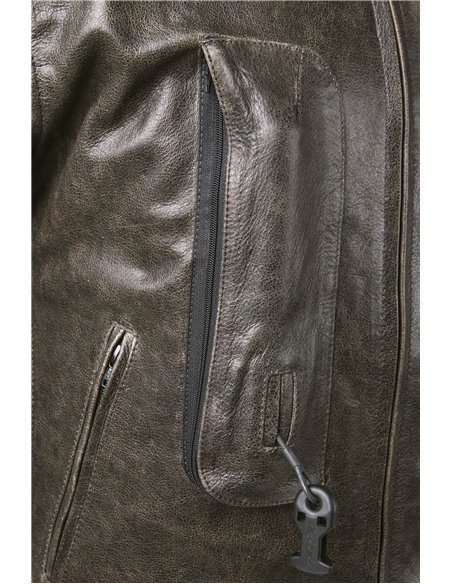 CHAQUETA DE MOTO PIEL CON AIRBAGS ROADSTER MARRON
