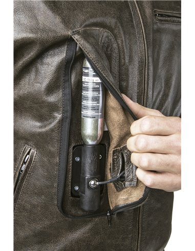 CHAQUETA DE MOTO PIEL CON AIRBAGS ROADSTER MARRON