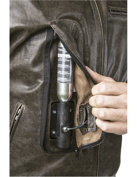 CHAQUETA DE MOTO PIEL CON AIRBAGS ROADSTER MARRON