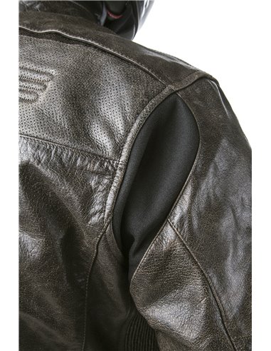 CHAQUETA DE MOTO PIEL CON AIRBAGS ROADSTER MARRON