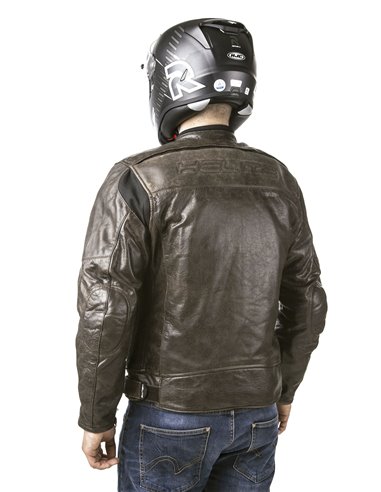 CHAQUETA DE MOTO PIEL CON AIRBAGS ROADSTER MARRON