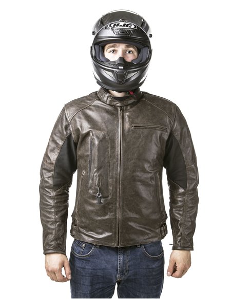 CHAQUETA DE MOTO PIEL CON AIRBAGS ROADSTER MARRON