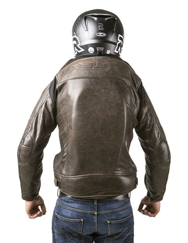 CHAQUETA DE MOTO PIEL CON AIRBAGS ROADSTER MARRON