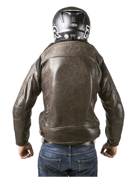 CHAQUETA DE MOTO PIEL CON AIRBAGS ROADSTER MARRON