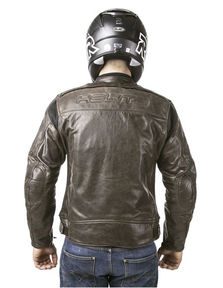 CHAQUETA DE MOTO PIEL CON AIRBAGS ROADSTER MARRON