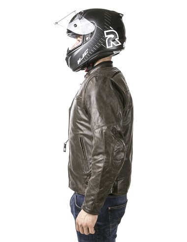 CHAQUETA DE MOTO PIEL CON AIRBAGS ROADSTER MARRON