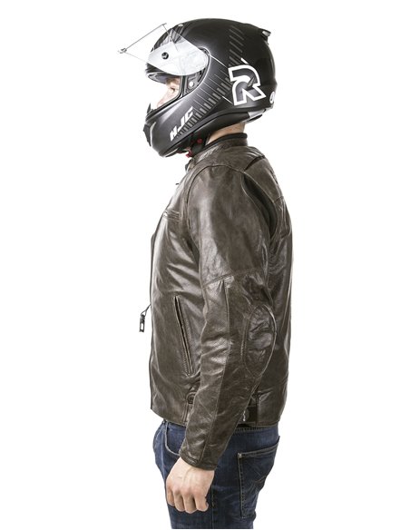 CHAQUETA DE MOTO PIEL CON AIRBAGS ROADSTER MARRON