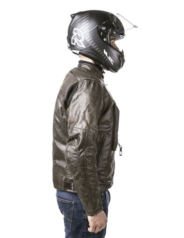 CHAQUETA DE MOTO PIEL CON AIRBAGS ROADSTER MARRON
