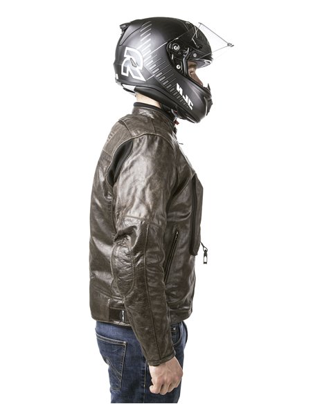 CHAQUETA DE MOTO PIEL CON AIRBAGS ROADSTER MARRON