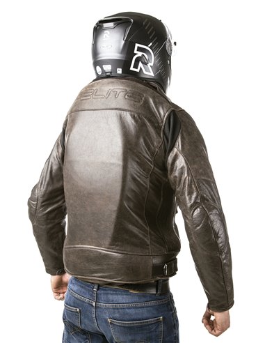 CHAQUETA DE MOTO PIEL CON AIRBAGS ROADSTER MARRON