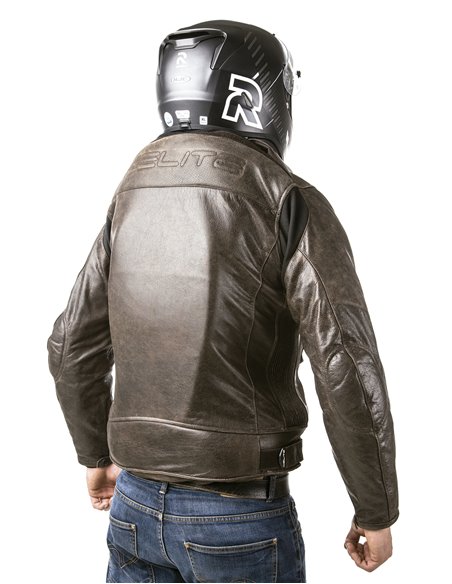CHAQUETA DE MOTO PIEL CON AIRBAGS ROADSTER MARRON
