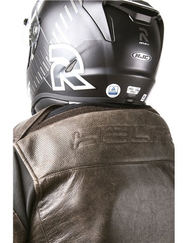 CHAQUETA DE MOTO PIEL CON AIRBAGS ROADSTER MARRON