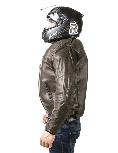 CHAQUETA DE MOTO PIEL CON AIRBAGS ROADSTER MARRON