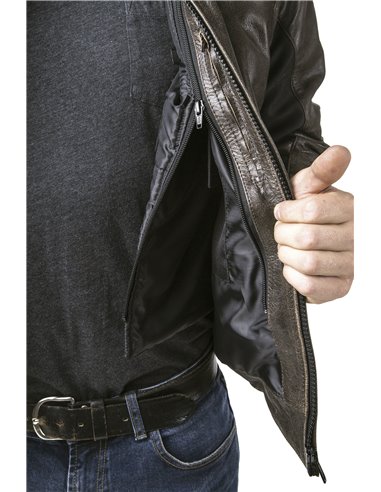 CHAQUETA DE MOTO PIEL CON AIRBAGS ROADSTER MARRON