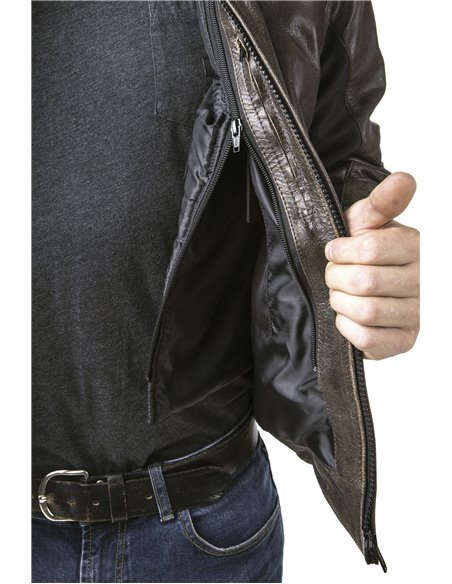 CHAQUETA DE MOTO PIEL CON AIRBAGS ROADSTER MARRON