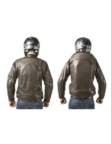 CHAQUETA DE MOTO PIEL CON AIRBAGS ROADSTER MARRON