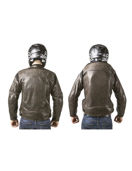 CHAQUETA DE MOTO PIEL CON AIRBAGS ROADSTER MARRON