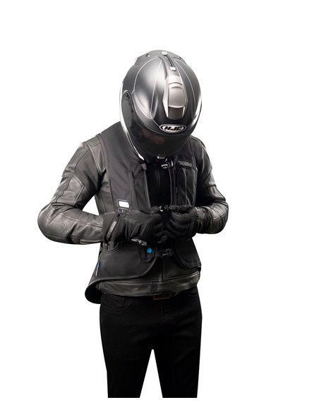 CHALECO AIRBAGS HELITE E-TURTLE NEGRO ELECTRONICO + KIT COMPLETO SENSOR HORQUILLA SDU