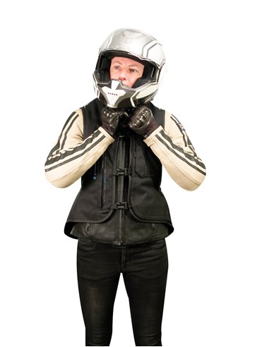 CHALECO AIRBAGS HELITE E-TURTLE NEGRO ELECTRONICO + KIT COMPLETO SENSOR HORQUILLA SDU