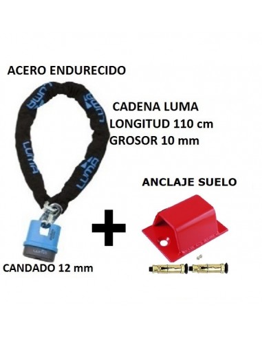 CADENA ANTIRROBO LUMA 110 CM + 1 ANCLAJE DE SUELO