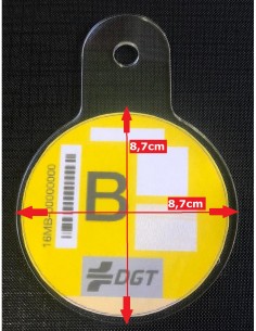 PLACA PORTA ITV o DISTINTIVO MEDIOAMBIENTAL BASIC 2