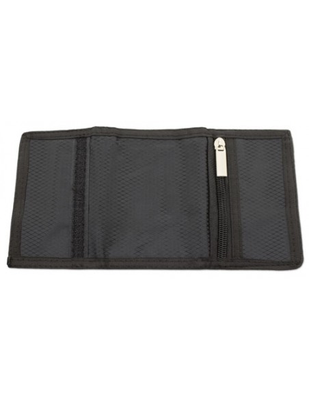 BILLETERO MONEDERO CUADRADO TEXTIL NEGRO