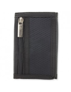 BILLETERO MONEDERO CUADRADO TEXTIL NEGRO