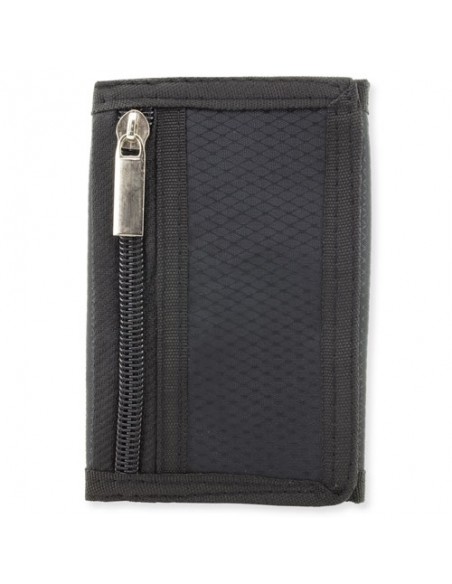 BILLETERO MONEDERO CUADRADO TEXTIL NEGRO