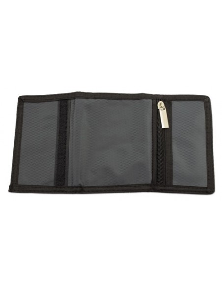 BILLETERO MONEDERO CUADRADO TEXTIL GRIS