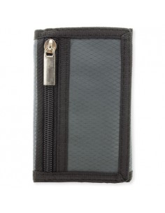 BILLETERO MONEDERO CUADRADO TEXTIL GRIS 2