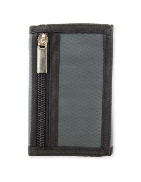 BILLETERO MONEDERO CUADRADO TEXTIL GRIS
