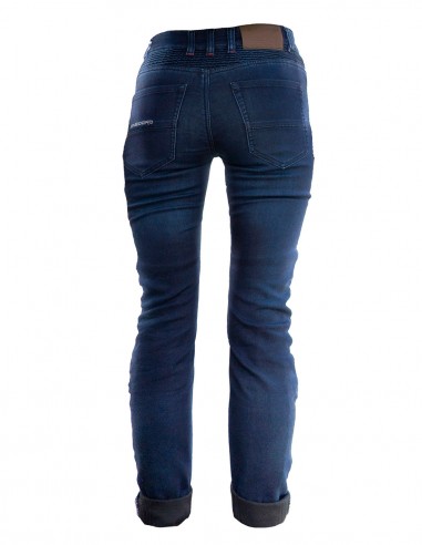 PACK DE PANTALON DE MOTO MUJER TEJANO KEVLAR CONCEPT CON PROTECCIONES DE CADERAS Y RODILLAS NIVEL 2